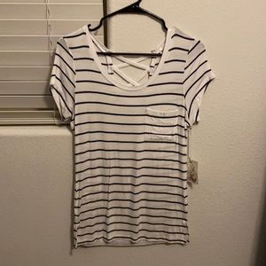 Glitz white and black striped t-shirt